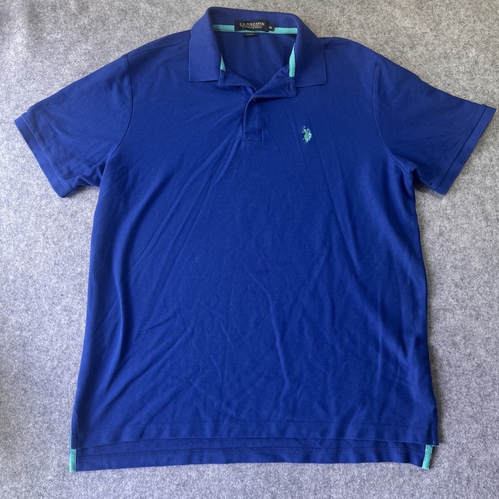 U.S. Polo Assn. Ultimate Pique Polo XL Blue Cotton Short Sleeve Shirt